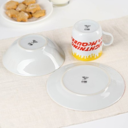 Set of dishes, 3 objects: plate Ø 16.5 cm, bowl Ø 14 cm, mug 200 ml, car-3