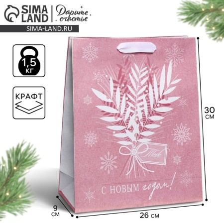 Craft vertical package “You”, m 26 x 30 x 9 cm, New Year