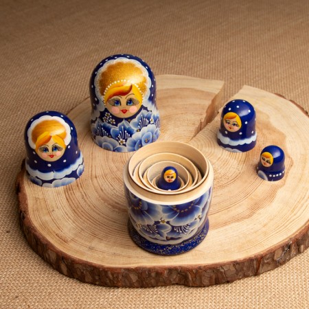 Doll "gzhel", blue dress, 5 puppet, 15 cm-3