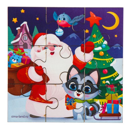 New Year's Wooden Puzzles "New Year! Santa Claus"-4