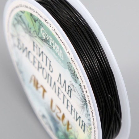 Elastic band for weaving "black" winding 10 m, width 0.8 mm 6.5x6.5x1.3 cm-2