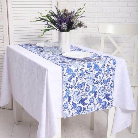 Tablecloth - track on the table pattern 40x150cm, martial, cotton 100%