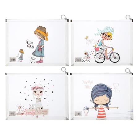 Lightning folder A4 format, 180 md, transparent with the pattern "Girls", mix