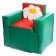 Game set of furniture "Sun", 2 chairs, puff, sofa, mix