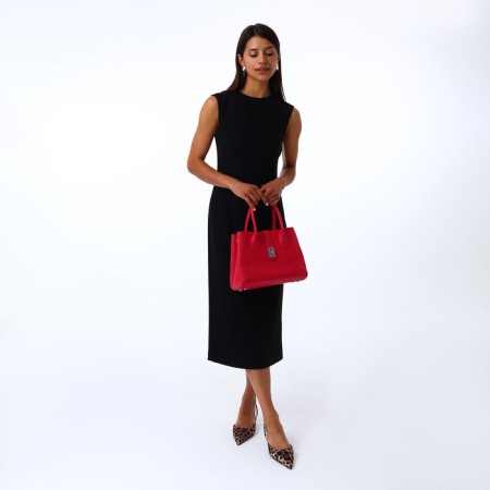 Women's bag with lightning, textura, average size, pink color-10