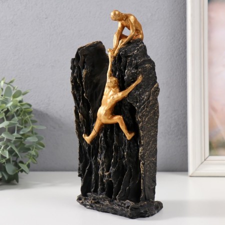 Souvenir Polystone "Rocks. Mutual Assistance" gold 12.3x8x25.5 cm-3
