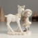 Polystone souvenir "Baby with white deer" 12x6x13 cm