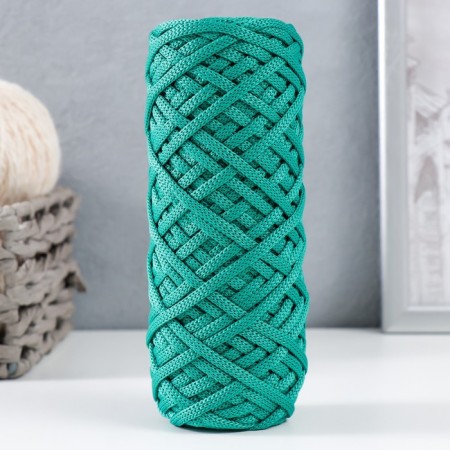 Knitting cord 100% polyester, width 4 mm 50m (emerald)