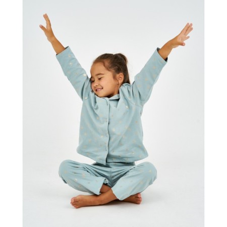 Pajama nursery from a flannel (shirt, trousers) KAFTAN "Dandelions", height 122-128, mint-2