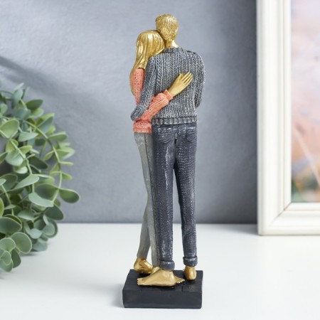 Polystone souvenir "A couple in love - tenderness, in sweaters" 6x5.7x21.5 cm-2