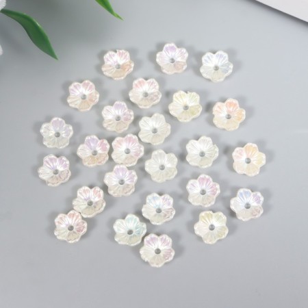 Beads for creativity plastic "Flower" set 25 pcs pearl mother of pearl 0.8x0.8 cm