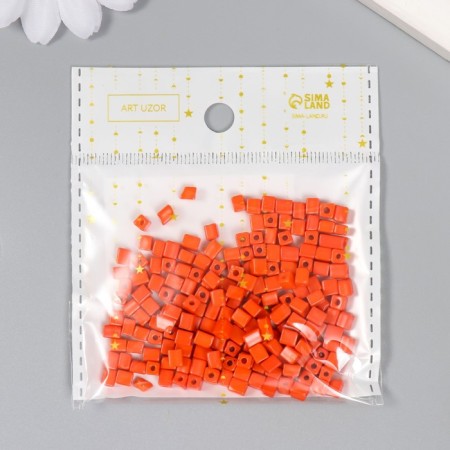 Cube glass bees 4x4 mm "brightness. Orange" set 20 g-2