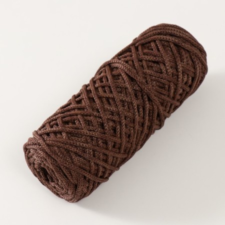 Knitting cord 35% cotton, 65% polypropylene 3 mm 85m/160 ± 10 g (coffee/chocolate)-1