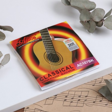 Strings for the classic guitar Alice A107BK, black nylon