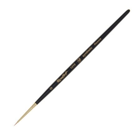 Rubloff brush red tough synthetics, round, shortened, series 1315 No. 00, short black matte handle, yellow clip-4