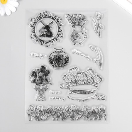 Stamp for creativity "Tulips" 15x21x0.3 cm