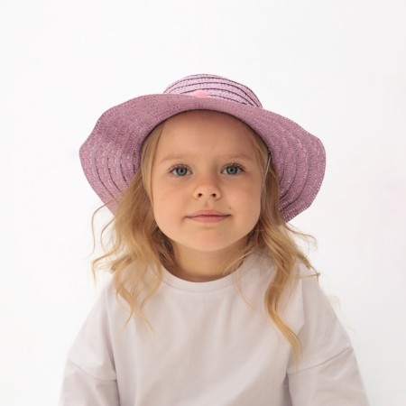 Hat with bombs for Minaku girl, purple color, size 50