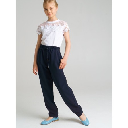 Blouse with lace for a girl, height 152 cm-2