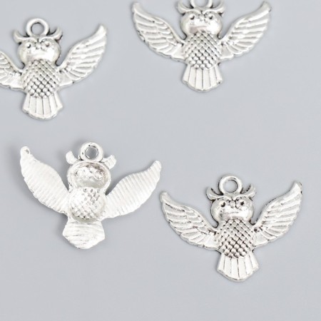 Decor for creativity Metal "Filin in flight" silver set 8 pcs 2.3x3 cm