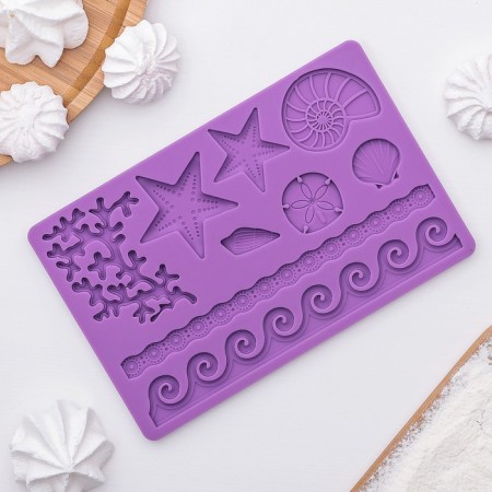 Mold Dolyana "Sea Disor", silicone, 19 × 12 cm, color mix-1