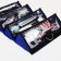 Cosmetic bag, 4 parts on zippers, cornflower color
