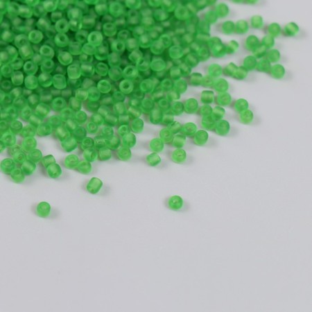 Glass beads 12/0 "green moss" translucent matte 450 g