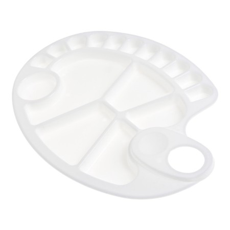 Palette Oval Calligrata, 30 x 20.5 cm, with cells, with a finger opening-1