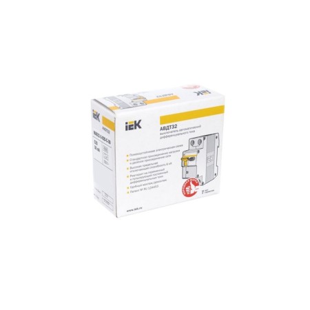 Diff. Automat IEK, 1 P + N, 2 mod., C 40 A, 30 mA, type A, 6 KA, AVDT-32, MAD22-5-040-C-30-9