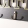 Hooks decorative wood "coffee" black with gold 3x30x12 cm