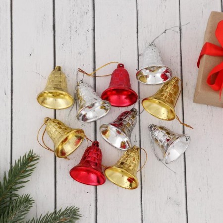 Jewelry decoration "Bell in a cell" (set 10 pcs) 4 cm, mix