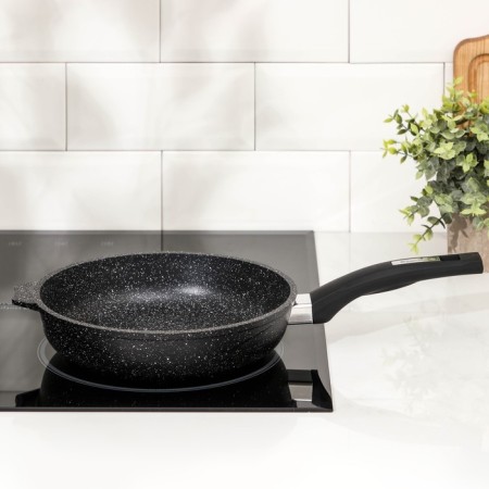 Granite Black Skoroda Induction Pro, D = 22 cm, plastic handle, induction, anti -stick coating, black color-5