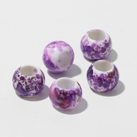 Bead "Paints", 1.1 × 0.8, white-lilac color-1