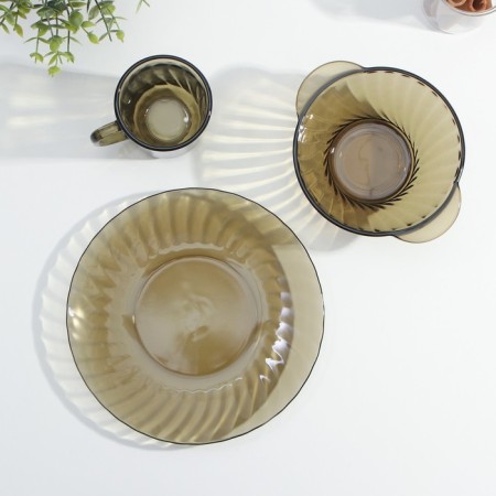 ELICA breakfast, 3 objects, glass, haze-1
