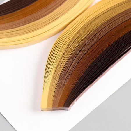 Strips for quilling 100 stripes density 120 grams "Cream and cinnamon" w. 0.5 cm dl. 39 cm-1