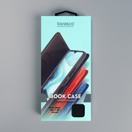 Borasco Book Case for Xiaomi Redmi Note 13 4G, black-3
