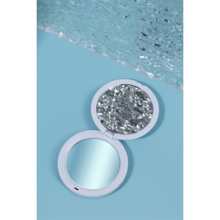 Folding mirror "stained glass", d = 7.3 cm, orange/blue color-1