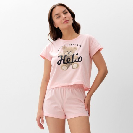 Pajama female (T -shirt and shorts) KAFTAN HELLO p. 44-46, pink