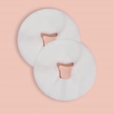 A set of napkins for a massage table, with a hole, density 25g/m2, D 29.5 cm, 100 pcs, white color