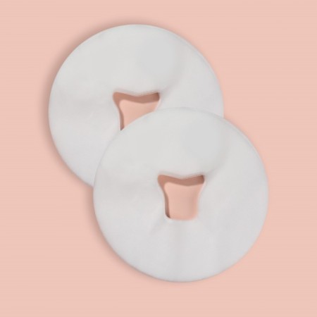 A set of napkins for a massage table, with a hole, density 25g/m2, D 29.5 cm, 100 pcs, white color