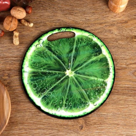Board cutting and serving round kitchen "lime in context", 25.5 cm