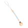 Holder for the dummy is wooden, beige/blue color, mum & baby