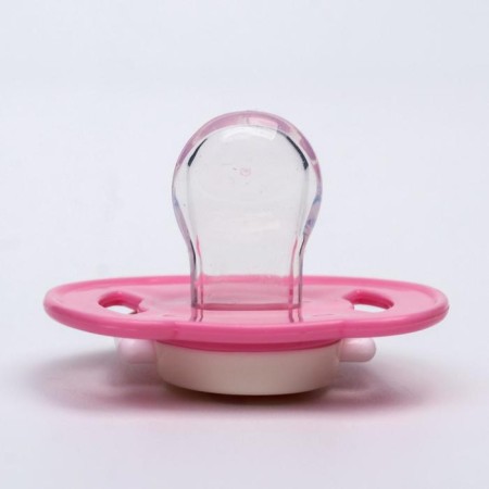 Orthodontic dummy nipple, silicone, from 6 months, with a cap, “shell”, pink color-6