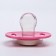 Orthodontic dummy nipple, silicone, from 6 months, with a cap, “shell”, pink color
