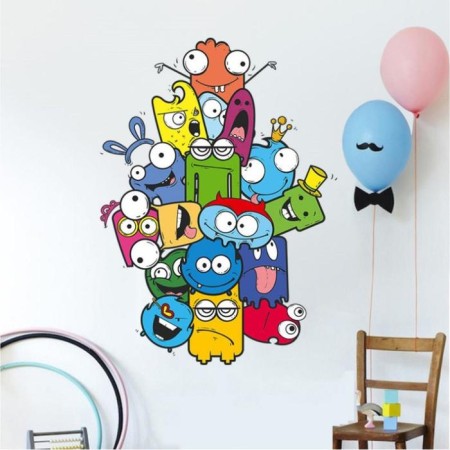 Sticker plastic interior color "monsters" 50x70 cm