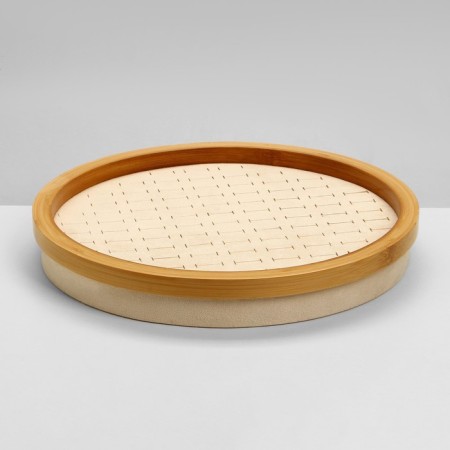 Standing for the rings "Style" 89 places, circle, wood, 30 × 30 × 5 cm, beige color-2