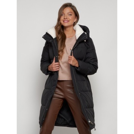 Coat insulated winter female, size 54, black color-17
