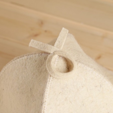 Bath Hat "Panama" White, Russian felt, 100% "our" wool, mix-1