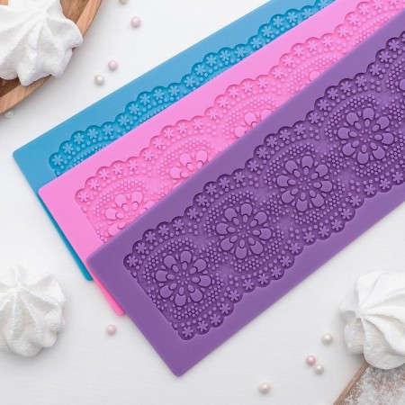 Aising rug Dolyana "Flower lace", silicone, 40 × 8 cm, color mix-4