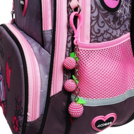 School backpack 40 x 33 x 15 cm, ergonomic back, Across 548, pink ACR23-548-1-11