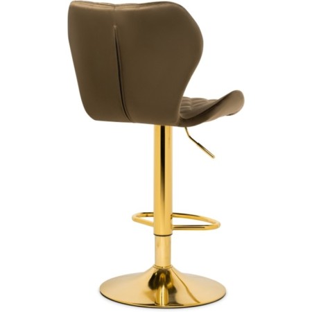 Barrier stool PORCH Metal/velor, gold/cappuccino 46x49x88 cm-3